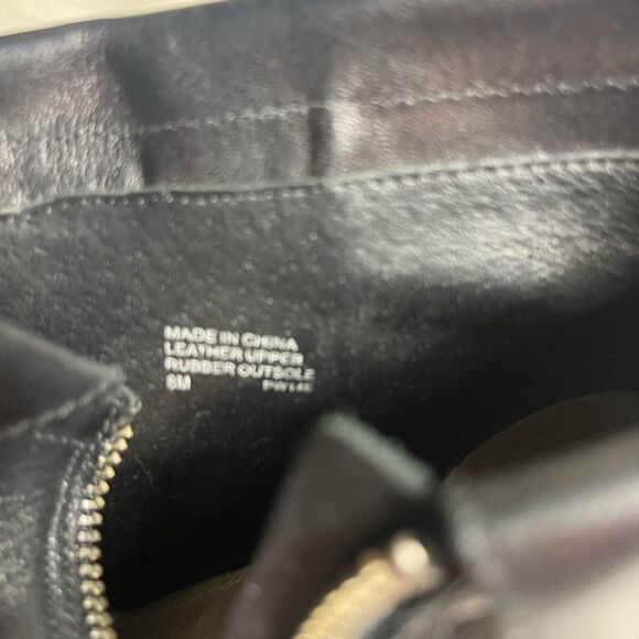 Michael Kors Kendra leather black ankle heels boots peep toe side zipper SZ8M - Picture 12 of 12